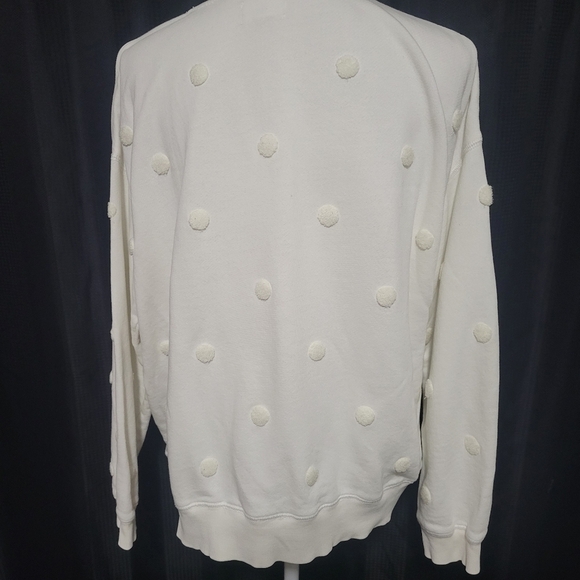 Lou & Grey sweatshirt type material with  cute polkadot textured details size m - Picture 10 of 11